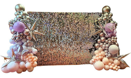 Shimmer Wall 4d Panel Lentejuelas 30x30 Cm Plata X 9 Placas 0