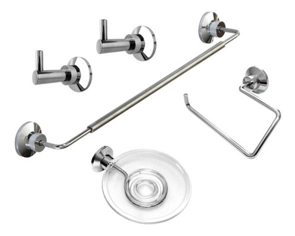 Accesorios Acero Perchas Jabonera Cristal Barral Portarrollo 0