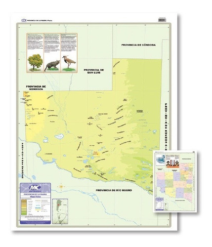 Mapa Prov. De La Pampa (doble Faz) Laminado 70x100 0