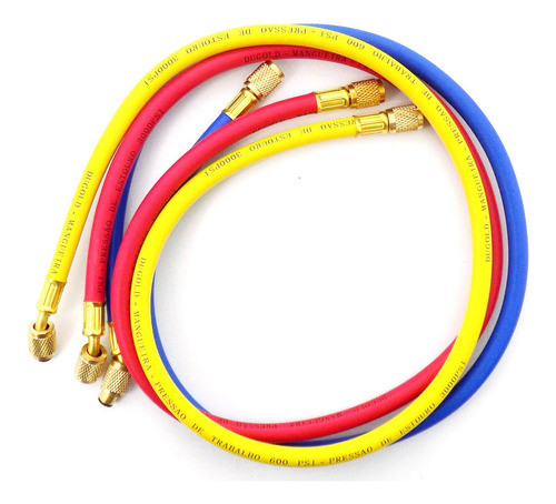Jogo De Mangueira Manifold 0.9mt Para Gás R134 R12 R22 R502 0