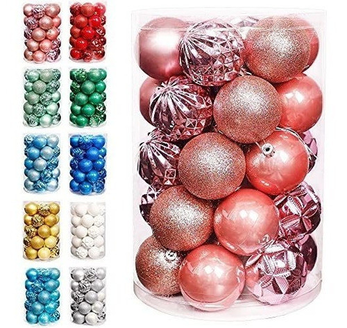 Bolas Para Arbol De Navidad  6cm, X 34u, Rosadas 0