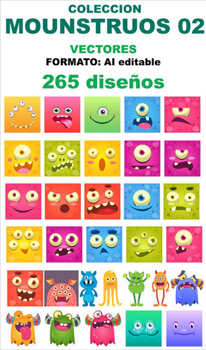 Mounstruos 02! Pack Vectores!! Exclusivos!! Estampas, Diseño 1