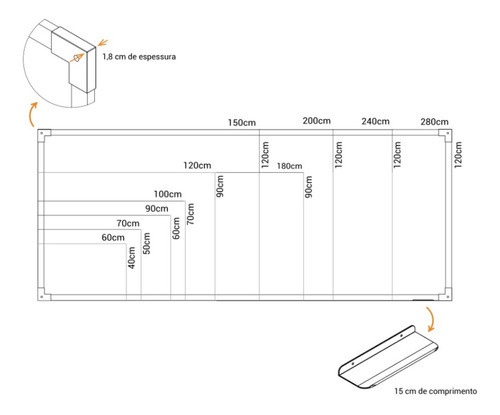 Lousa Quadro Branco Magnético Alumínio 40x30cm Stalo C/nfe 1