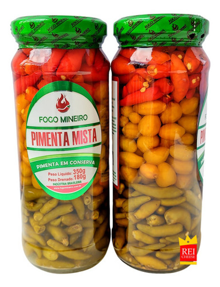 2 Pimentas Mista Em Conserva 350g - Fogo Mineiro 0