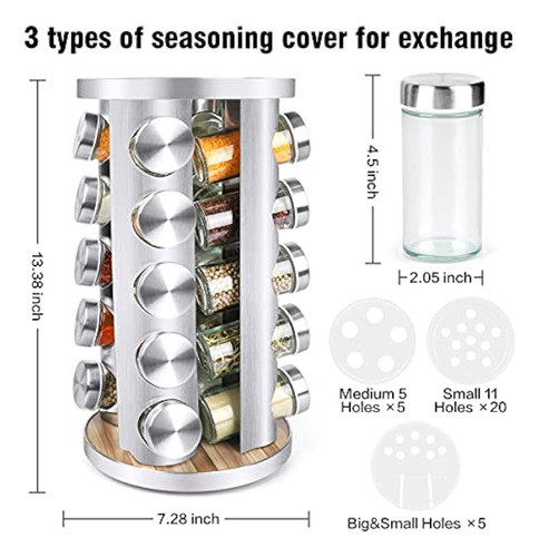 Organizador De Especias Con Frascos Para Gabinete 1