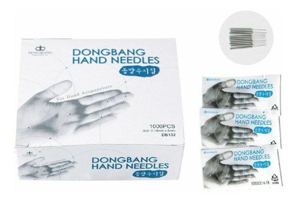 Agujas Para Acupuntura De Mano 0.18 X 8 Mm Marca Dong Bang * 0