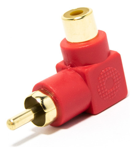 Adaptador Rca Macho Hembra 90 Grados Rojo Codo Rca 0