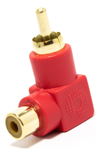 Adaptador Rca Macho Hembra 90 Grados Rojo Codo Rca 1