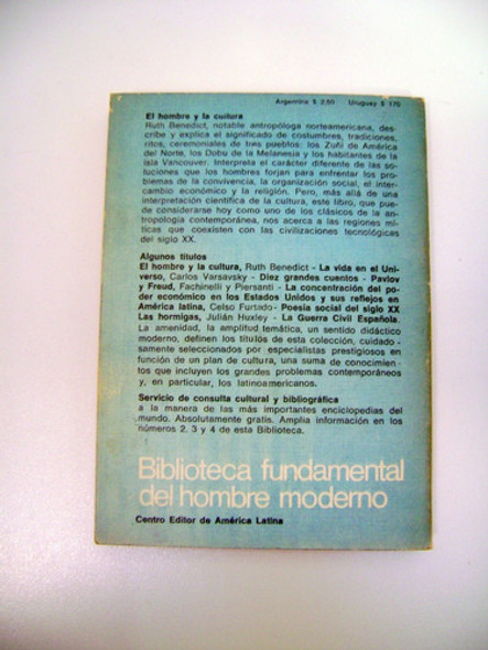 El Hombre Y La Cultura Benedict Zuñi Dobu Vancouver Boedo 1