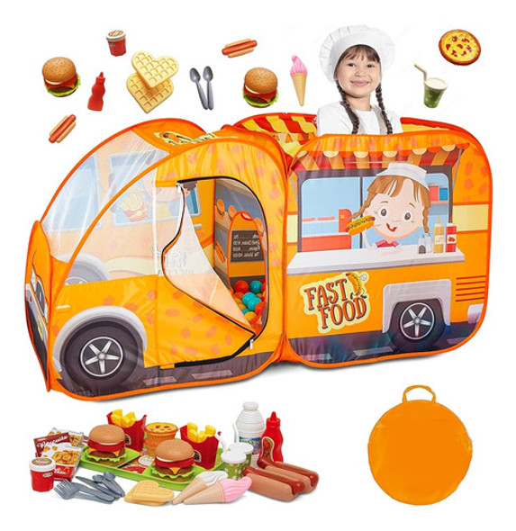 ~? Tienda De Juego De Camiones De Comida Para Niños Con 54 P 0