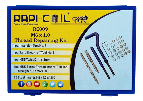 Kit Reparacion Roscas / Insertos M6 X 1 Rapi-coil 1