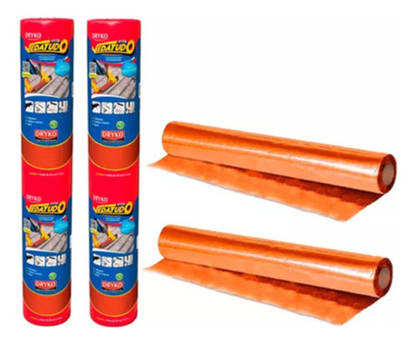 Kit C 2 Manta Asfáltica Adesiva Terracota 45cm X 10m 0