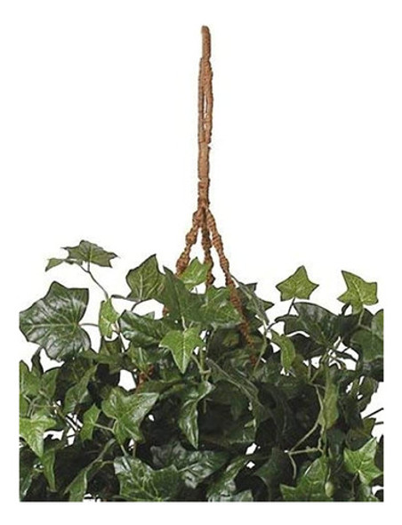 Prácticamente Natural Inglés Ivy Hanging Basket Silk Plant 0