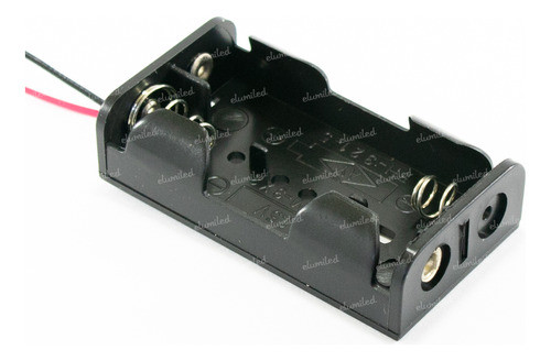 20 Portapilas 2 X Aa Laterales Con Cable De 15cm 0