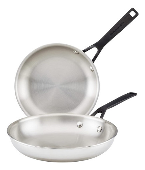 Juego De Sartenes/sartenes De Acero Inoxidable Pulido Kitche 0