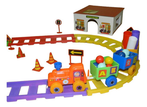 Trencito Carguero Vias Estacion Accesorios Didactico Xvghm 1