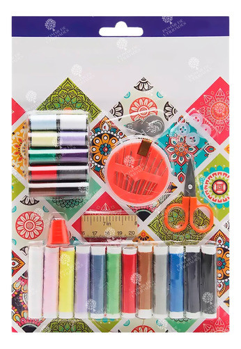 Kit Costura C/tesoura Linha Dedal Agulha Fita Botão 43 Peças 1