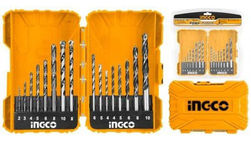 Juego 16 Mechas Metal/ Madera/ Concreto Ingco Akd9165 1