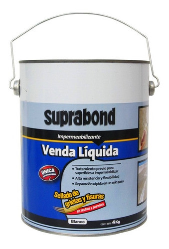 Venda Líquida Suprabond Impermeabilizante Blanca 4kg S/c 0