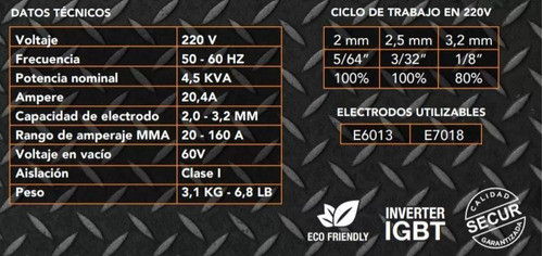 Soldadora Inverter Electrodo 160 A Profesional Secur Kirkor 1