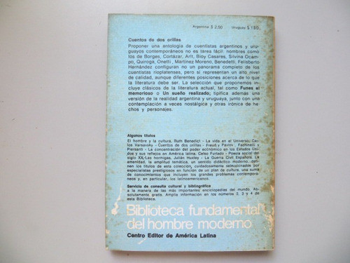 Cuentos De Dos Orillas Centro Editor N° 4 Arlt Benedetti Bio 1