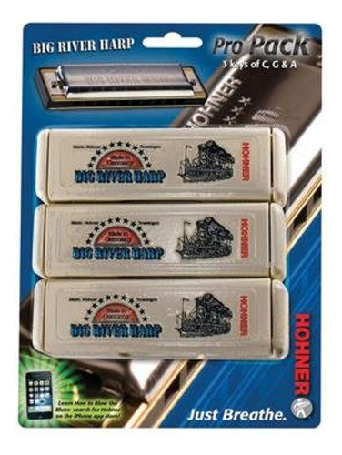 Hohner Big River Arpa 3 Piezas Pro Pack Llaves De G A C 1