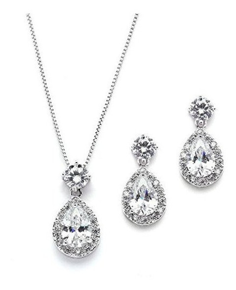 Set De Collar Y Pendientes De Lagrima En Forma De Pera Marie 0