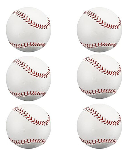 Omyopy Paquete De 6 Pelotas De Béisbol En Blanco 0