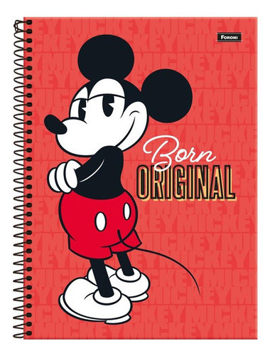 Kit Caderno Univer. Espiral Cd 80f Mickey Mouse Foroni C/4un 1