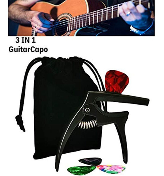 Cejilla De Guitarra, Cejilla De Metal De Zinc Tanmus 3 En 1 1