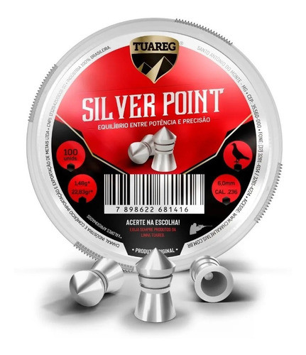 Chumbinho Silver Point Tuareg Premium 6mm Chakal - 100 Unid 1