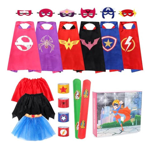 Kuaima Capas Y Máscaras De Superhéroe Para Niñas, 0