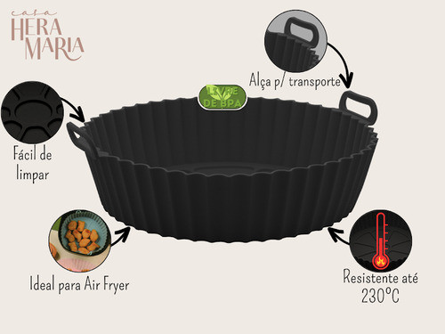 Forma De Silicone P/ Cesto Fritadeira Air Fryer Antiaderente 1