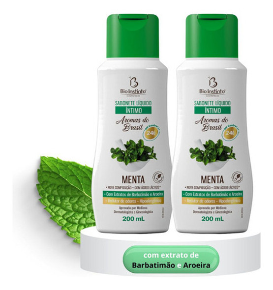 2 Sabonete De Menta Líquido Íntimo Feminino Reduz Odor 0