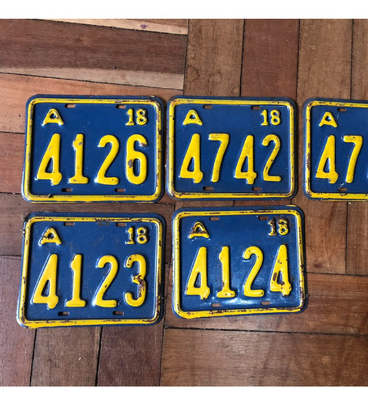 Chapa Matricula Bicicleta A Elegir Numero Precio C/u 0