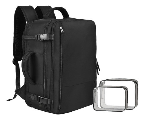 Mochila De Viaje Para Hombres Y Mujeres Color Negro 0