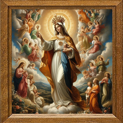 Cuadro De Arte Digital Virgen Del Carmen 50x50cm Única 0