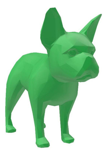 Bulldog Francês Orelha Em Pé Geométrico Decoração 3d Low 0
