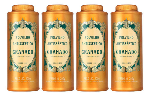 Kit 4 Polvilho Antisséptico Granado Proteção Pés Axilas 200g 0