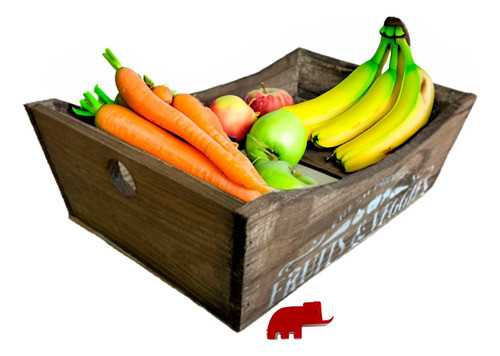 Cajon Frutero De Madera Verduras Organizador Cocina Vintage 1
