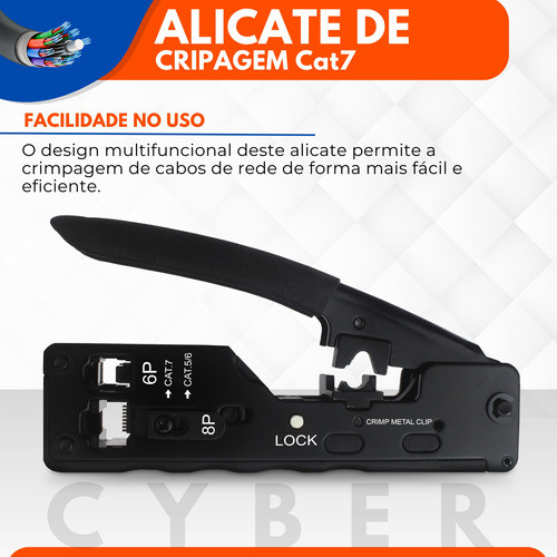 Alicate Crimpar Cat5 Cat6 Cat7 Rj45 Rj11 Vazado Profissional 1