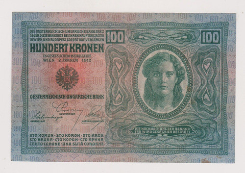 Billete Austria 100 Coronas  Año 1912 Excelente + 1