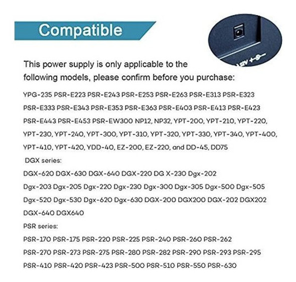Adaptador De Corriente De 12 V Para Yamaha Pa130 Pa150, Fuen 1