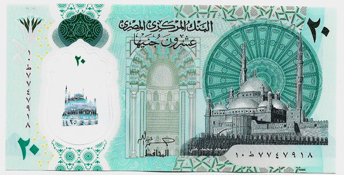 Fk Billete Egipto 20 Libras 2022 Polimero Lanzamiento 0