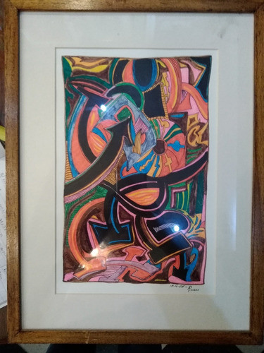 Tecnica Mixta Original Alejo Piovano Abstracto 25 X 20 0