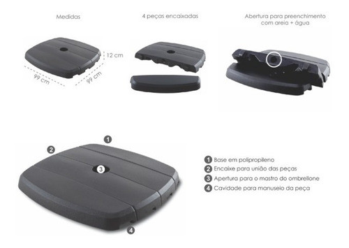Base Desmontable P/sombrillon Lateral Premium. Myshopuruguay 1
