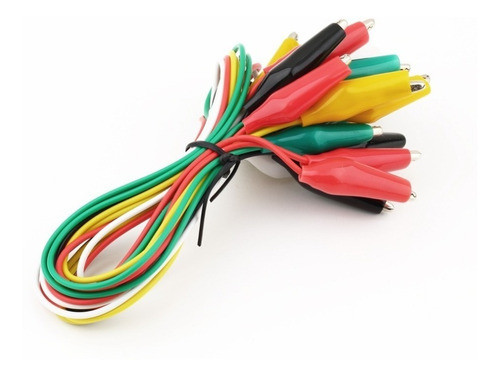 Pack 10 Cables Con Cocodrilo 50cm  Colores Variados Nubbeo 1