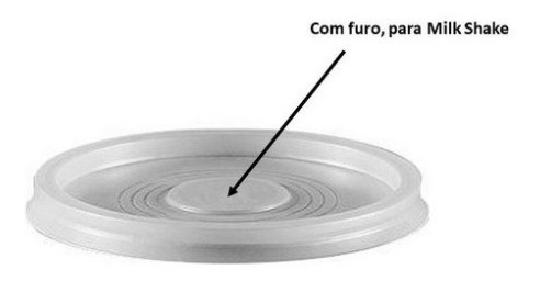 Copo Milk Shake E Suco Pp C/ Tampa C/furo 330ml C/100u 1