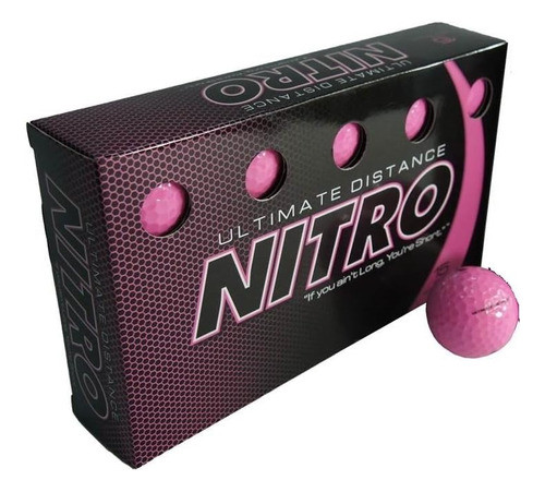 Pelota Golf Nitro Ultimate Distance (paquete 15), Rosa 0
