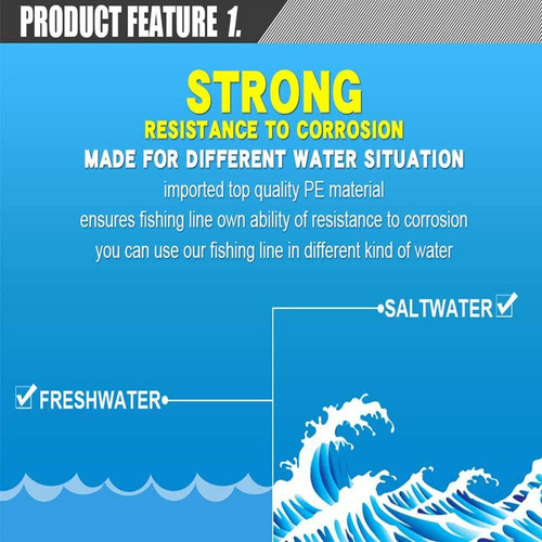 Línea De Pesca Trenzada Frwanf Multifilamento 100m 150 Lb 1